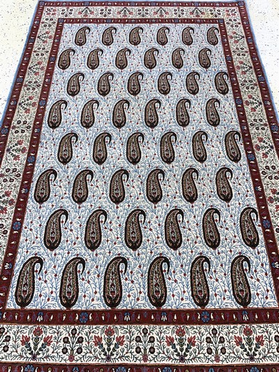 27163497d - Ghom Kork, Persien, Mitte 20.Jhd, Korkwolleauf Baumwolle, ca. 205 x 135 cm, EHZ: ...