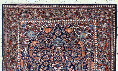27163499a - Keschan Kork alt, Persien, Mitte 20.Jhd, Korkwolle auf Baumwolle, ca. 200 x 130 cm, ...