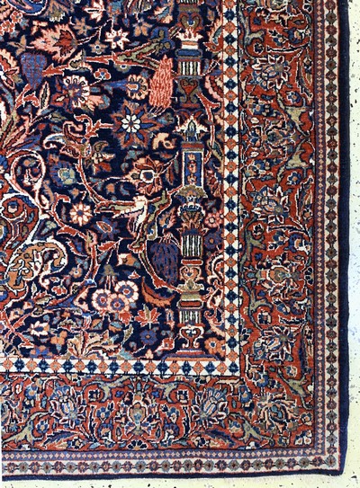27163499b - Keschan Kork alt, Persien, Mitte 20.Jhd, Korkwolle auf Baumwolle, ca. 200 x 130 cm, ...