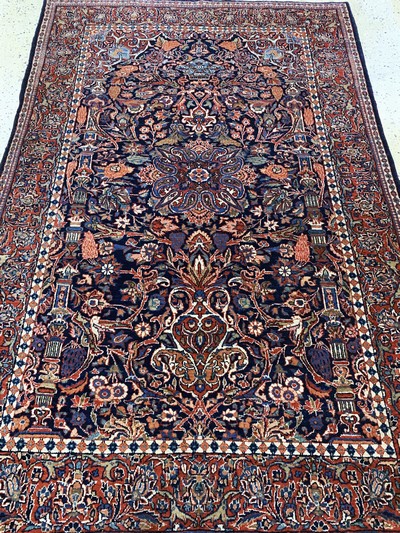 27163499d - Keschan Kork alt, Persien, Mitte 20.Jhd, Korkwolle auf Baumwolle, ca. 200 x 130 cm, ...