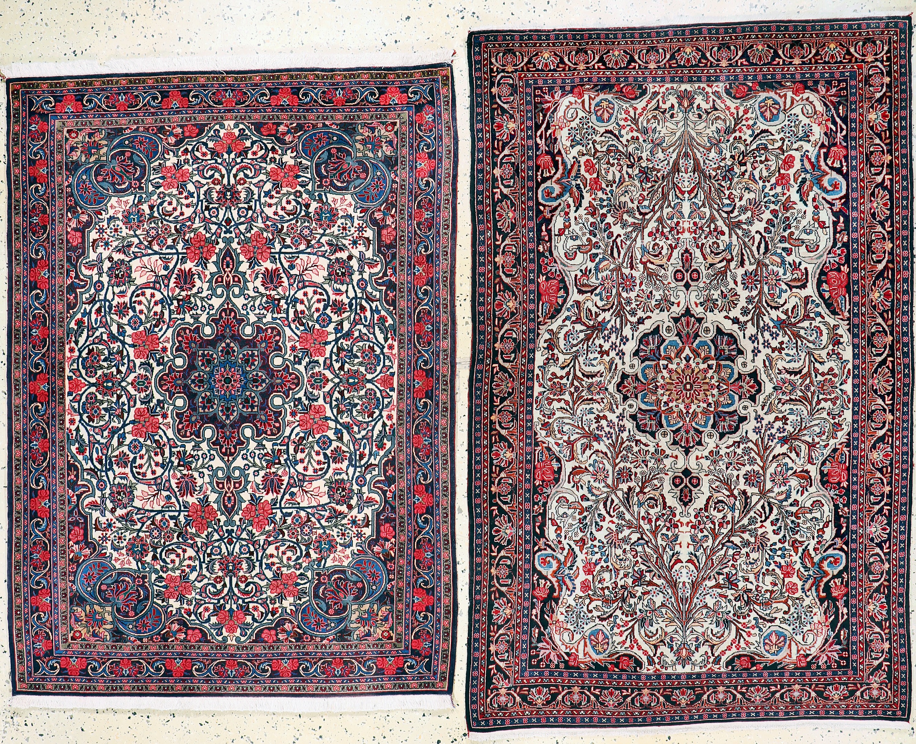 Image 27163503 - 2 lots Rosenbidjar, Persien, Mitte 20.Jhd.,Korkwolle, ca. 177 x 110 cm, EHZ: 2, ...
