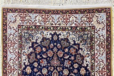 27163501a - Isfahan fine old, Persia, mid-20th century, corkwool on silk, approx. 168 x 104 cm, ...