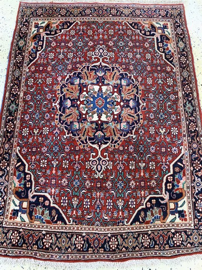 27163535c - Bidjar alt, Persien, Mitte 20.Jhd, Wolle auf Baumwolle, ca. 147 x 108 cm, EHZ: 2 ...