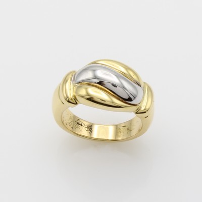27163589a - Ring, GG/WG 750/000, Ringkopf geschwungen gearb., RW ca. 54