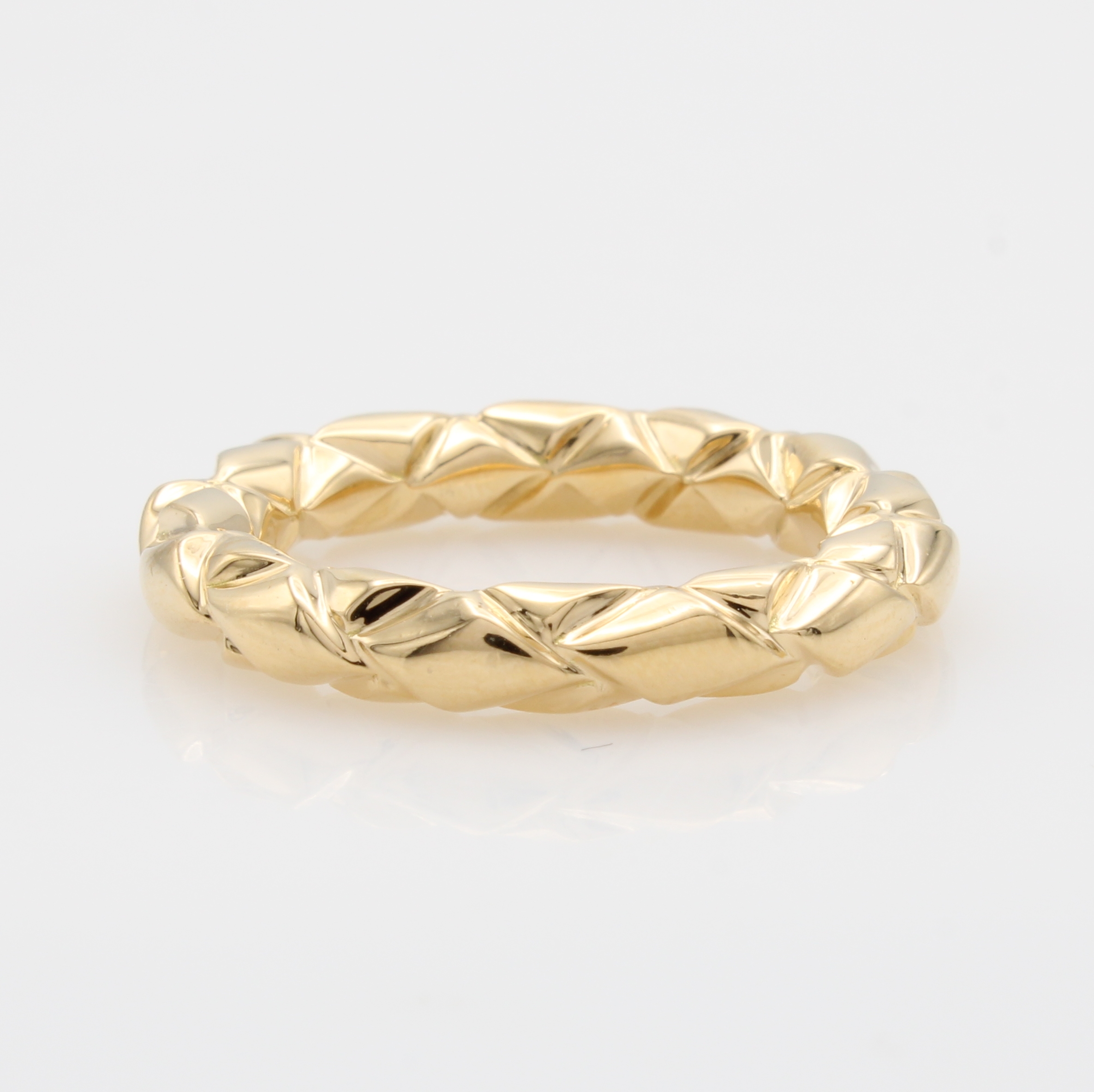 Image 27163615 - Ring, GG 750/000, abgerundete, gemusterte Schiene, RW ca. 55