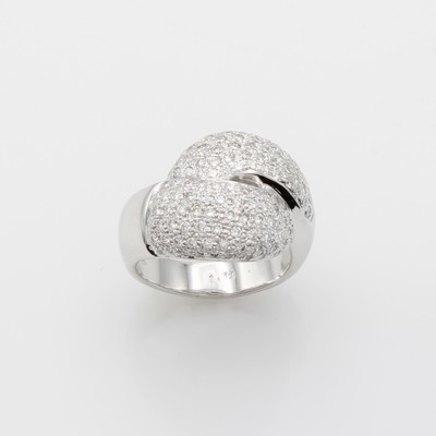 27163721a - Ring mit Brillanten, WG 750/000, versetzte Optik, Brill. zus. ca. 1.34 ct feines ...