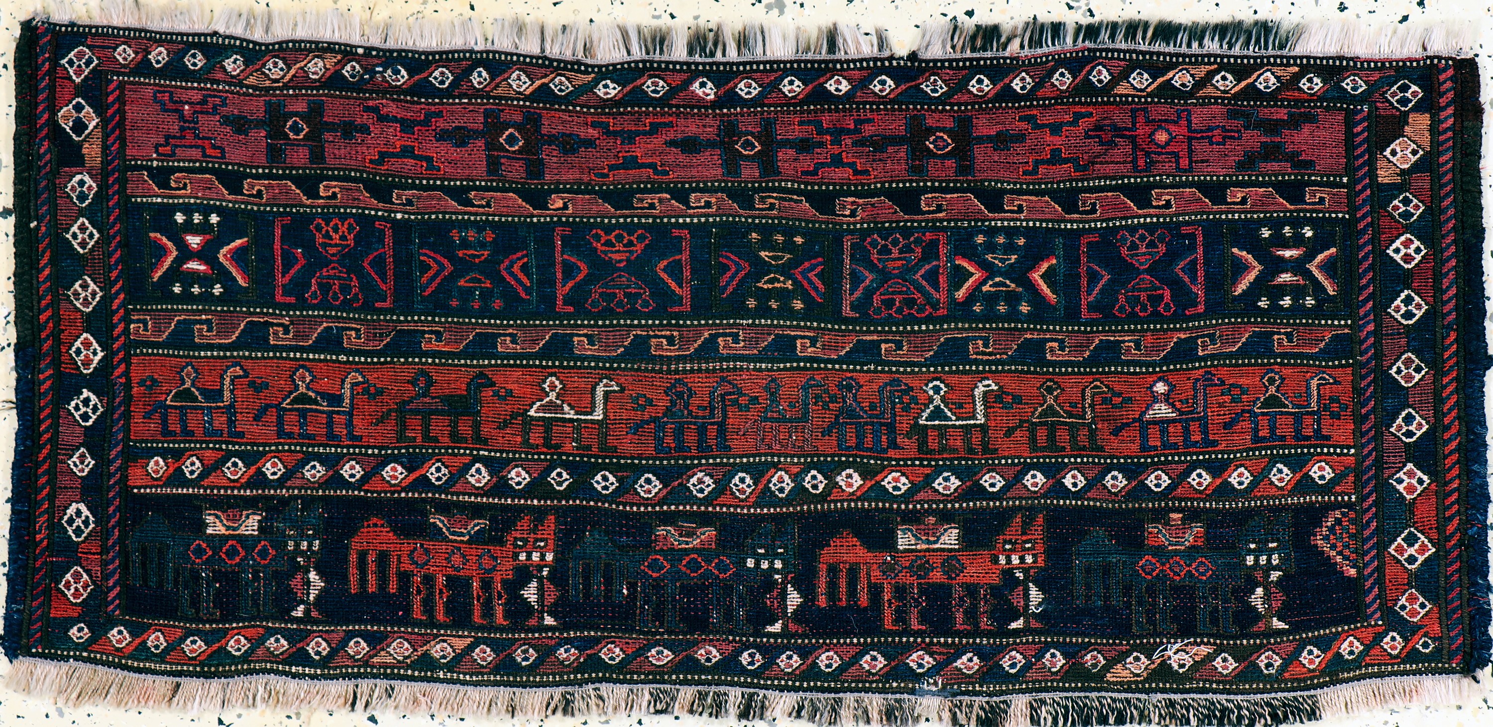 Image 27164031 - Afschar Mafraschteil, Persien, 19.Jhd, Wolle auf Wolle, ca. 115 x 50 cm, EHZ: 2 ...