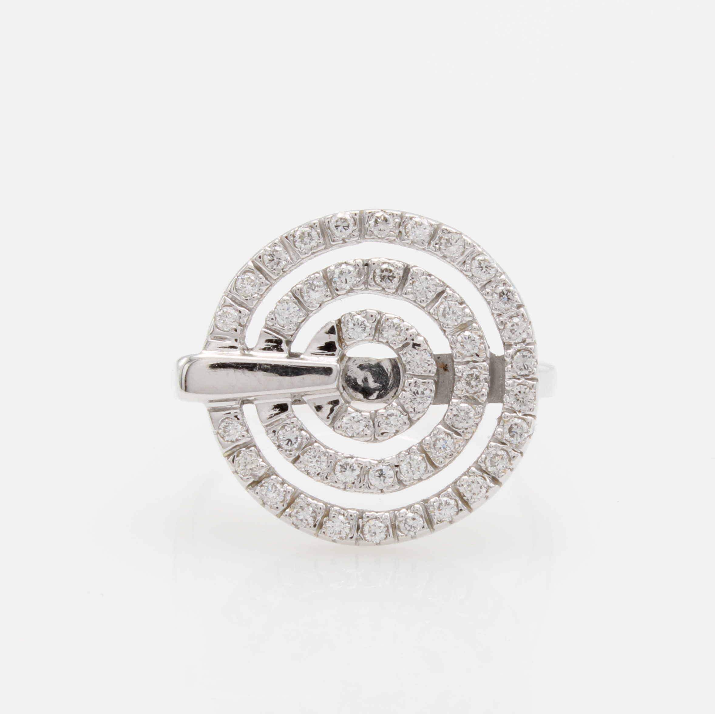 Image 27164035 - Ring mit Brillanten, WG 750/000, Ringkopf in Form v. 3 Kreisen bes. m. Brill. zus. ca. ...