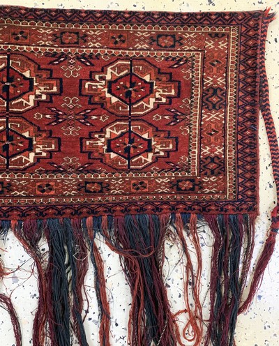 27164034a - Tekke Torba, Turkmenistan, um 1900, Wolle auf Wolle, ca. 106 x 44 cm, EHZ: 2 ...