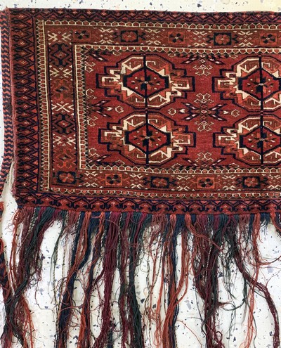27164034b - Tekke Torba, Turkmenistan, um 1900, Wolle auf Wolle, ca. 106 x 44 cm, EHZ: 2 ...