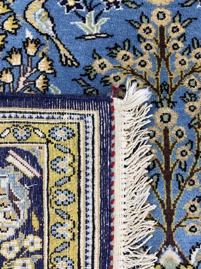27164037d - Qum old, Persia, mid-20th century, wool with silk on cotton, approx. 158 x 110 cm, ...
