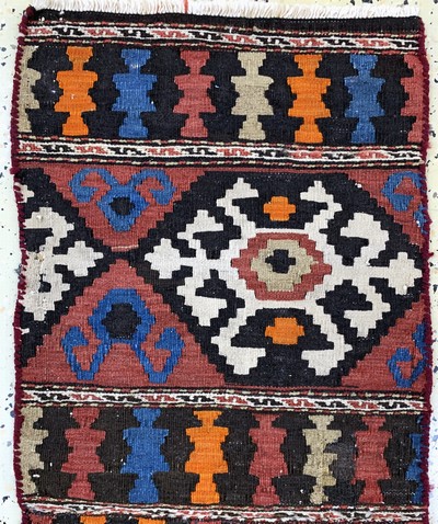 27164087a - 3 Lots Kelim Tasche, Persien & Türkei, um 1900, Wolle auf Wolle, ca. 100 x 43 cm, EHZ: ...