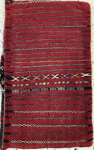27164087h - 3 Lots Kelim Tasche, Persien & Türkei, um 1900, Wolle auf Wolle, ca. 100 x 43 cm, EHZ: ...
