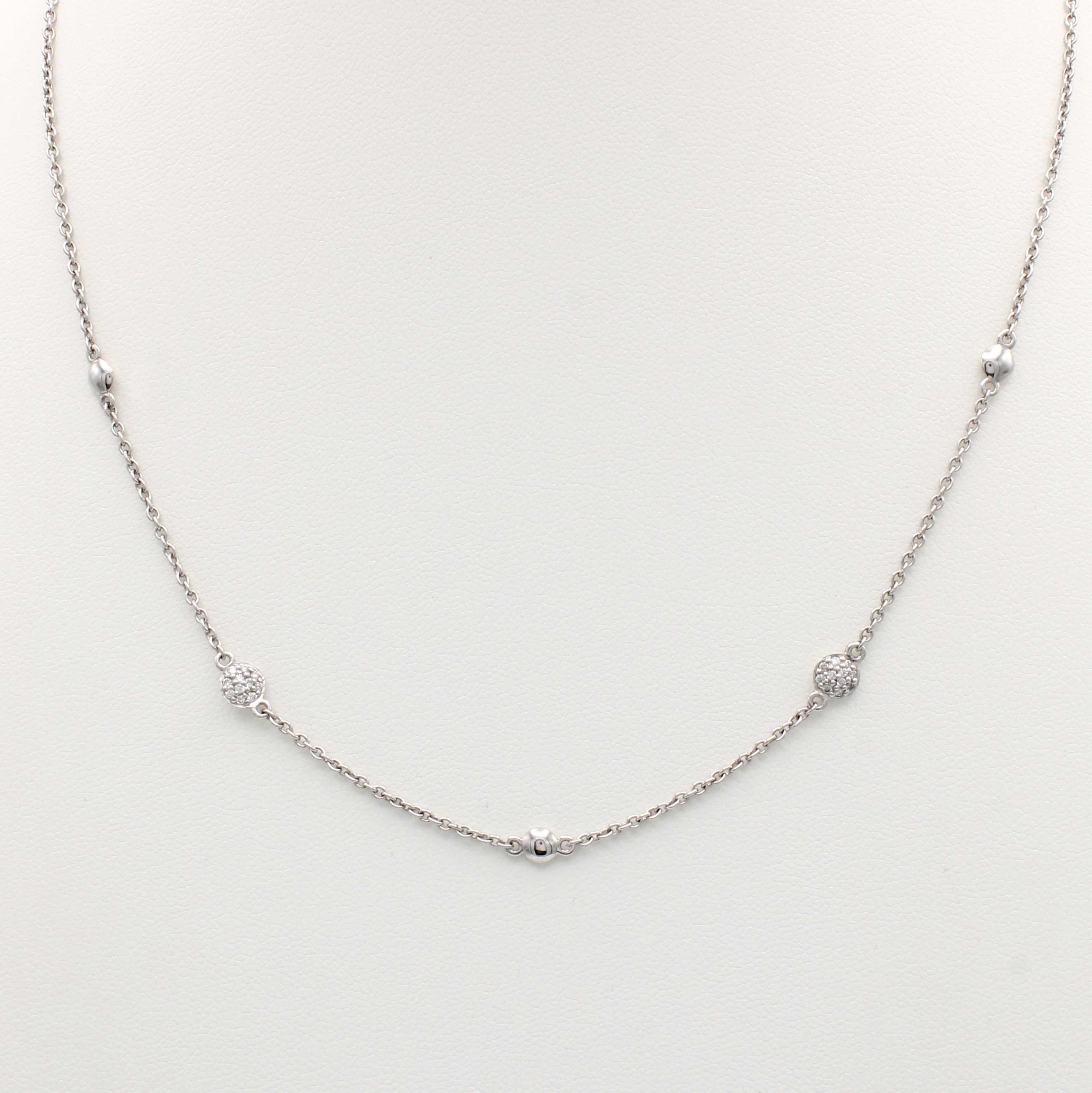 Image 27164119 - Collier mit Brillanten, WG 585/000, 22 Brill. in runden Elementen gef. zus. ca. 0.14 ct ...