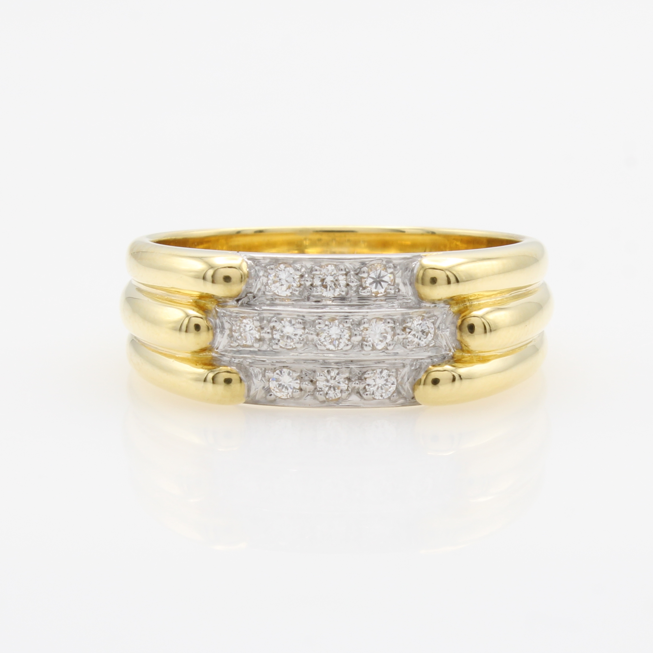 Image 27164142 - Ring mit Brillanten, GG 750/000, Brill. in rhod. Ringkopf gef. zus. ca. 0.16 ct ...
