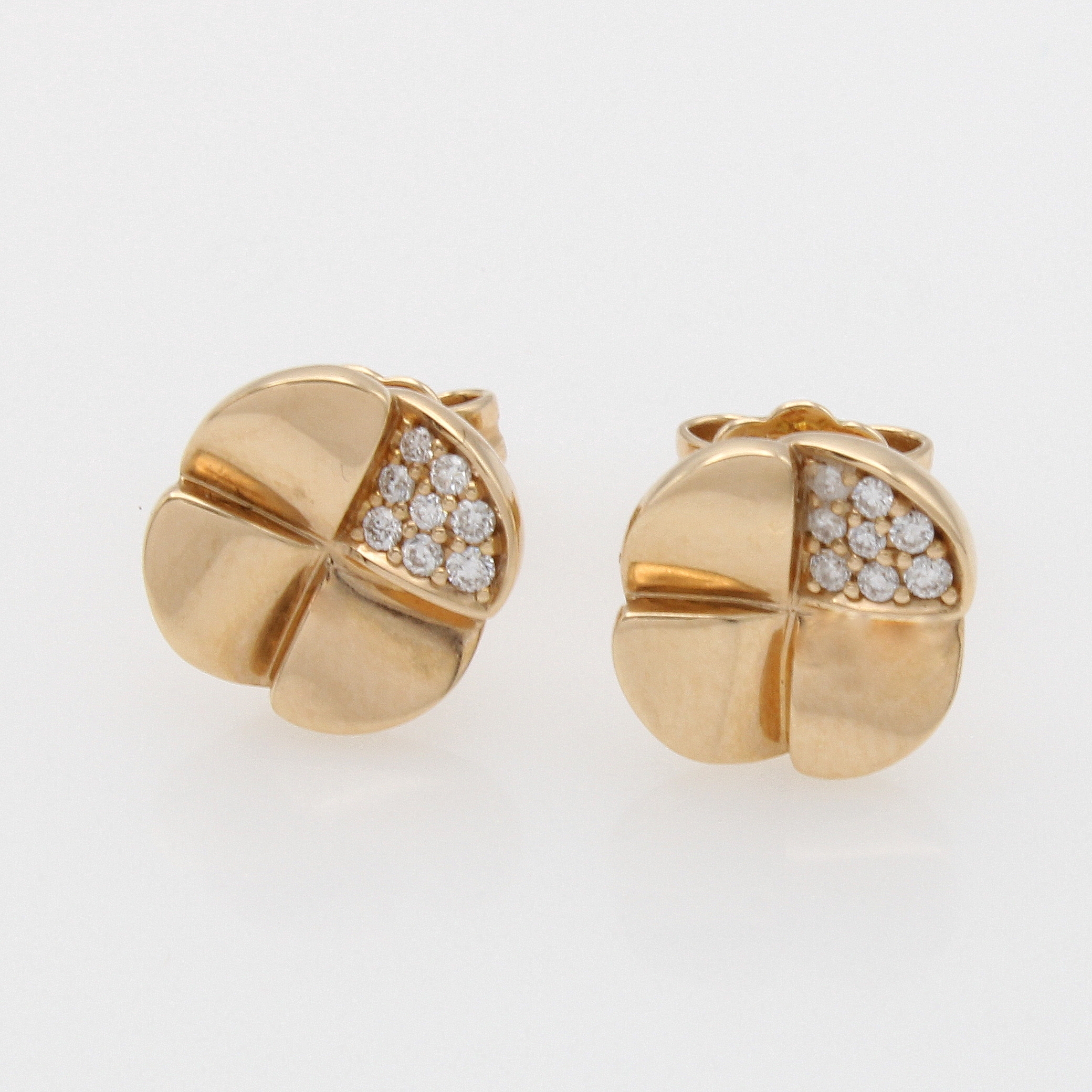 Image 27164151 - Paar Ohrstecker ´Kleeblätter´ mit Brillanten, RG 750/000, 16 Brill. zus. ca. 0.12 ct ...