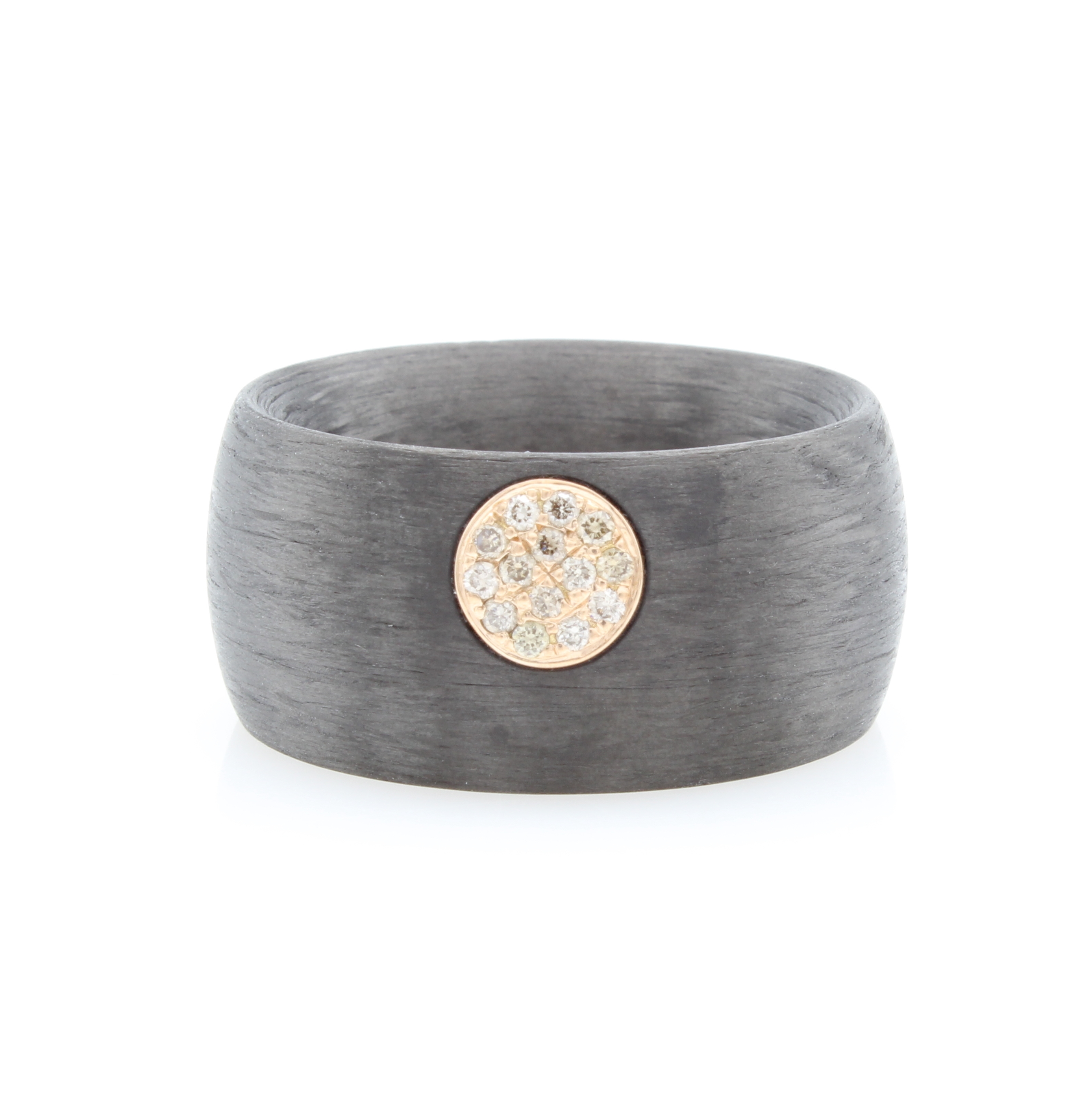 Image 27164157 - Ring mit Brillanten, Carbon u. RoséG 750/000, Brill. kreisförm. gef. zus. ca. 0.14 ct ...