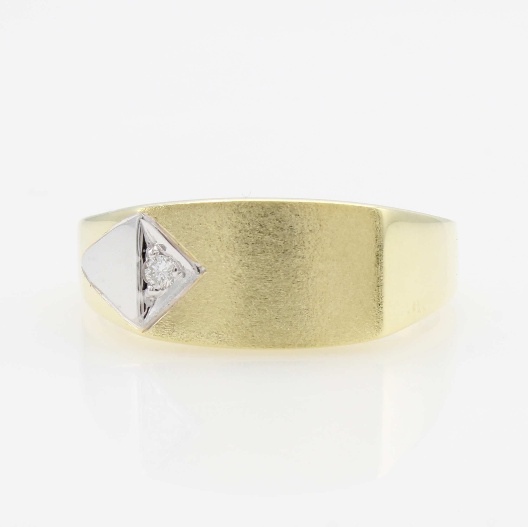 Image 27164298 - Herrenring mit Brillant, GG/WG 585/000, z.T. matt., Brill. ca. 0.03 ct Weiß/si, RW ca. ...
