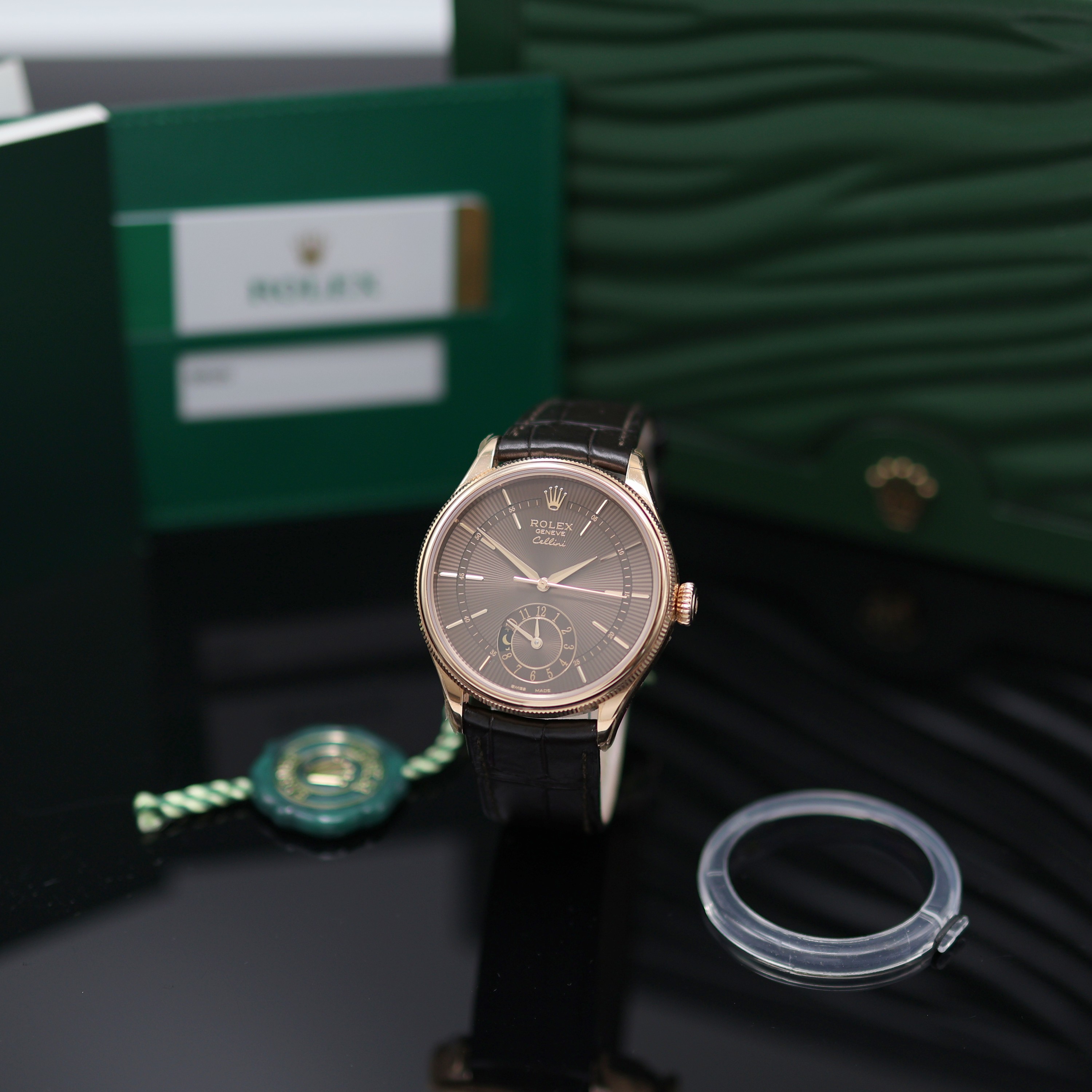 Image 27164303 - ROLEX nahezu neuwertige Herrenarmbanduhr Cellini Dual Time Referenz 50525, Automatik, LC ...
