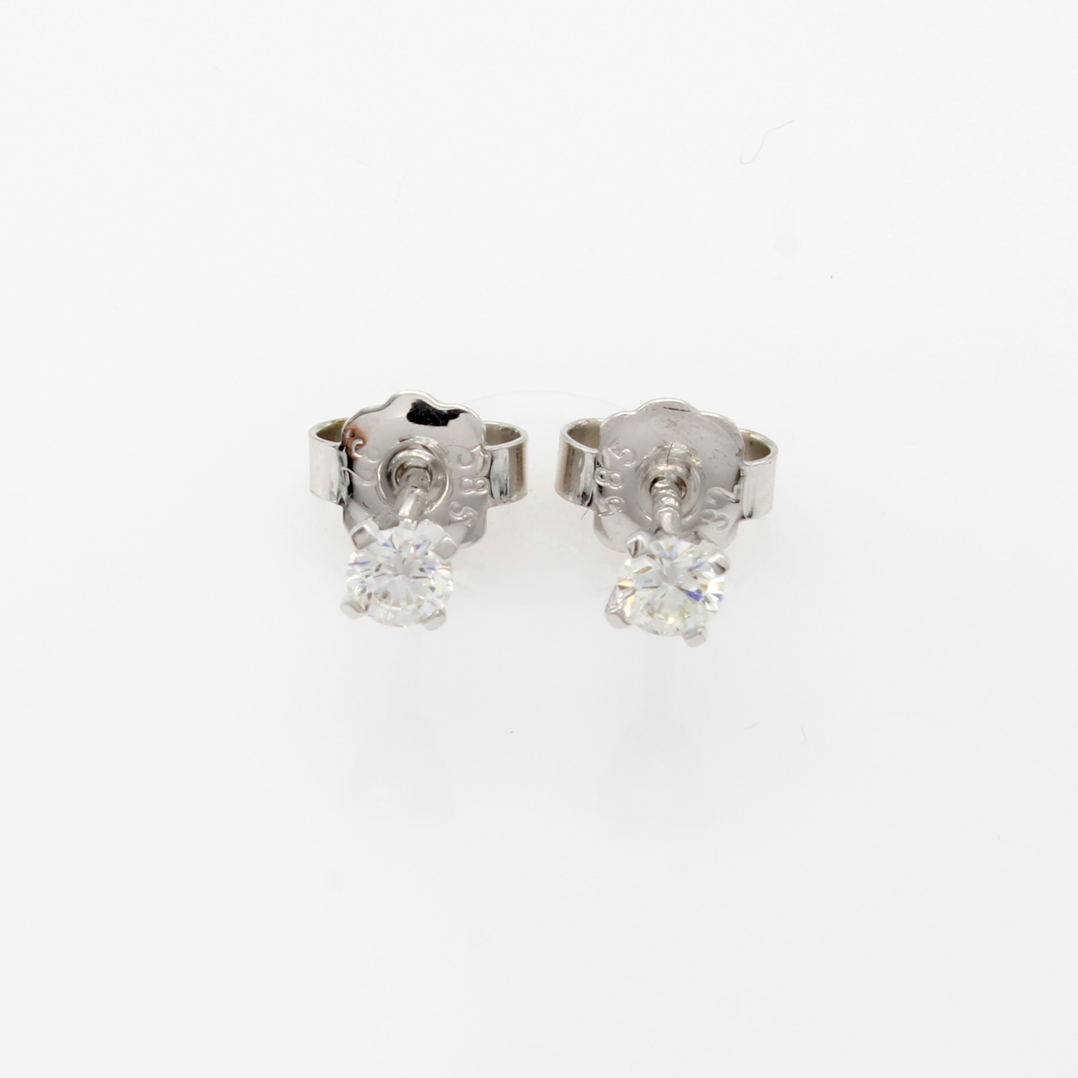 Image 27164319 - Paar Ohrstecker mit Brillanten, WG 585/000, 2 Brill. in Krappenfassungen zus. ca. 0.26 ...