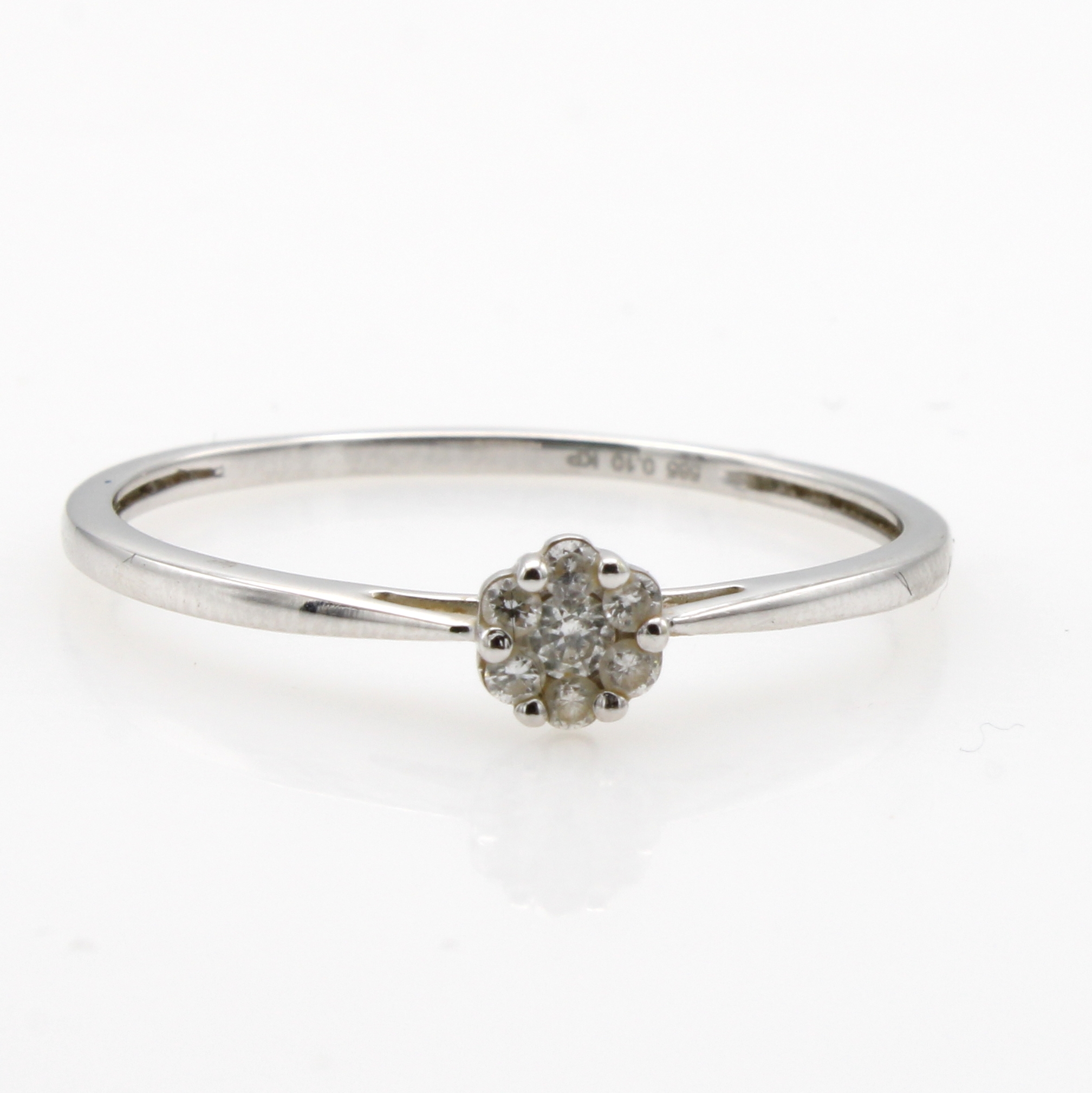 Image 27165248 - Ring mit Brillantsolitär, WG 585/000, Brill. ca. 0.11 ct Weiß/si, RW ca. 62 ...