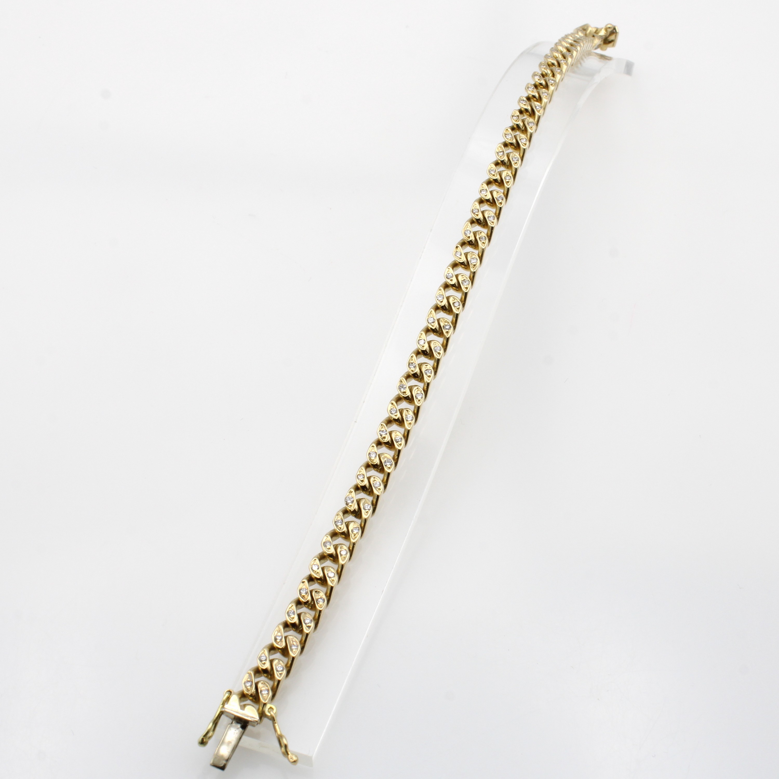 Image 27165252 - Armband mit Brillanten, GG 585/000, Brill. zus. ca. 0.43 ct Weiß/si, Kastenschl. m. ...