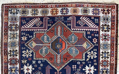 27165451a - ´Akstafa´Kazak antik, Kaukasus, 19.Jhd, Wolle auf Wolle, ca. 160 x 117 cm, EHZ: 2-3, ...
