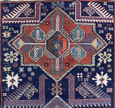 27165451c - ´Akstafa´Kazak antik, Kaukasus, 19.Jhd, Wolle auf Wolle, ca. 160 x 117 cm, EHZ: 2-3, ...