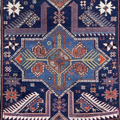 27165451d - ´Akstafa´Kazak antik, Kaukasus, 19.Jhd, Wolle auf Wolle, ca. 160 x 117 cm, EHZ: 2-3, ...