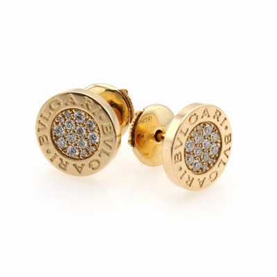 Image Paar Bulgari Ohrstecker, ´Classic Pink Gold´ mit Brillanten, RoseG 750/000, Brill. zus. ...