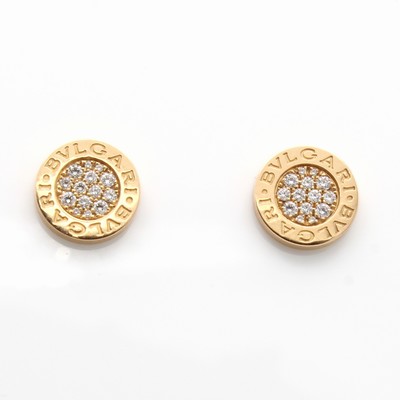 27165673a - Paar Bulgari Ohrstecker, ´Classic Pink Gold´ mit Brillanten, RoseG 750/000, Brill. zus. ...