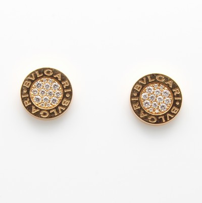 27165673c - Paar Bulgari Ohrstecker, ´Classic Pink Gold´ mit Brillanten, RoseG 750/000, Brill. zus. ...