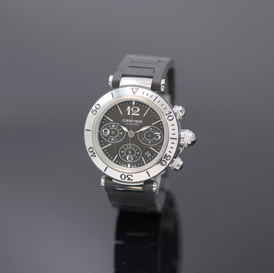 Image CARTIER Pasha Seatimer chronograph reference 2995, self winding, stainless steel case ...