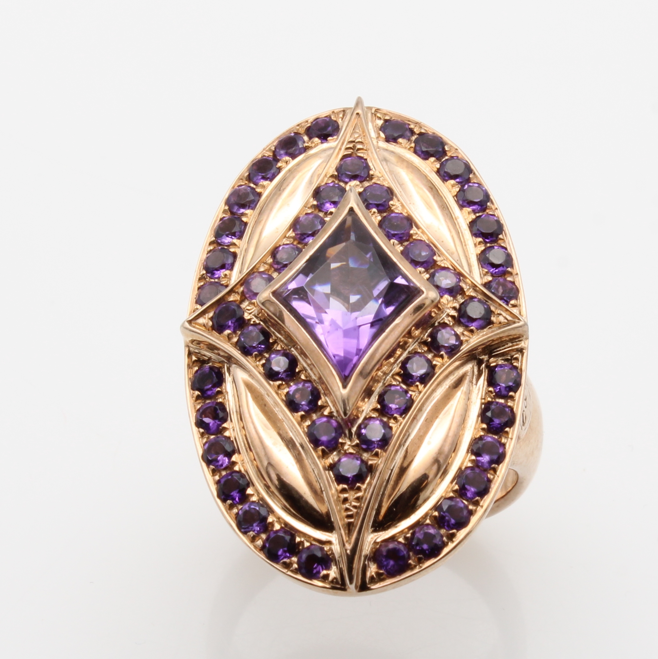 Image 27167720 - Ring mit Amethysten, 925er Silber rotverg., Amethyste zus. ca. 3.40 ct, massive ...