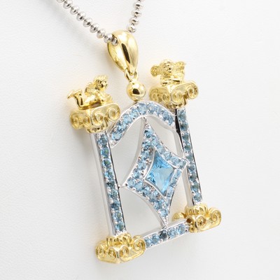 27167705a - Anhänger mit Topasen ´Säulenengel´, 925er Silber verg., Topase zus. ca.7 ct(beh), an ...