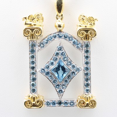 27167705b - Anhänger mit Topasen ´Säulenengel´, 925er Silber verg., Topase zus. ca.7 ct(beh), an ...