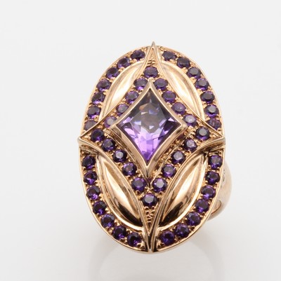 Image Ring mit Amethysten, 925er Silber rotverg., Amethyste zus. ca. 3.40 ct, massive ...