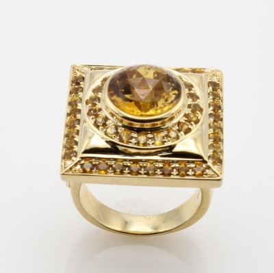 27167748a - Ring mit Citrinen, 925er Silber verg., Citrine zus. ca. 4.93 ct, RW ca. 56