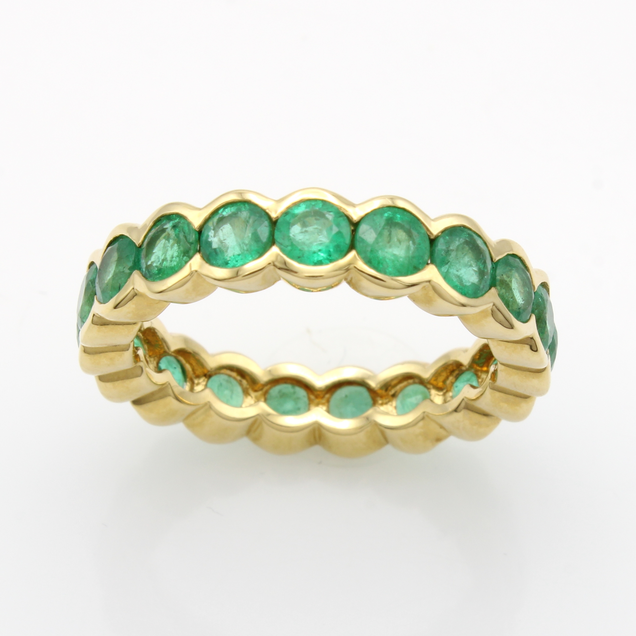 Image 27167824 - Memoryring mit Smaragden, GG 750/000, Schiene rundum bes. m. Smaragden zus. ca. 3.08 ct, ...