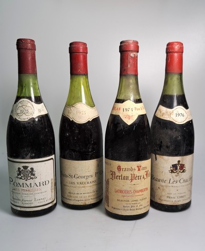 Image 13 bottles of Burgundy, 70s, 1975 Nuits-St.- Georges 1er Cru; 1974 Berlan Père & Fils; ...