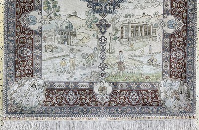 27168743b - Hereke Seide fein, China, Ende 20.Jhd, reine Naturseide, ca. 140 x 95 cm, ca. 1,0 Mio. ...