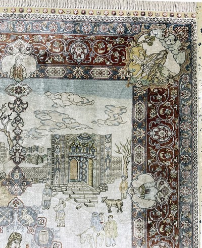 27168743d - Hereke Seide fein, China, Ende 20.Jhd, reine Naturseide, ca. 140 x 95 cm, ca. 1,0 Mio. ...