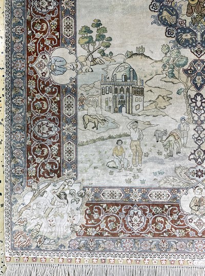 27168743f - Hereke Seide fein, China, Ende 20.Jhd, reine Naturseide, ca. 140 x 95 cm, ca. 1,0 Mio. ...