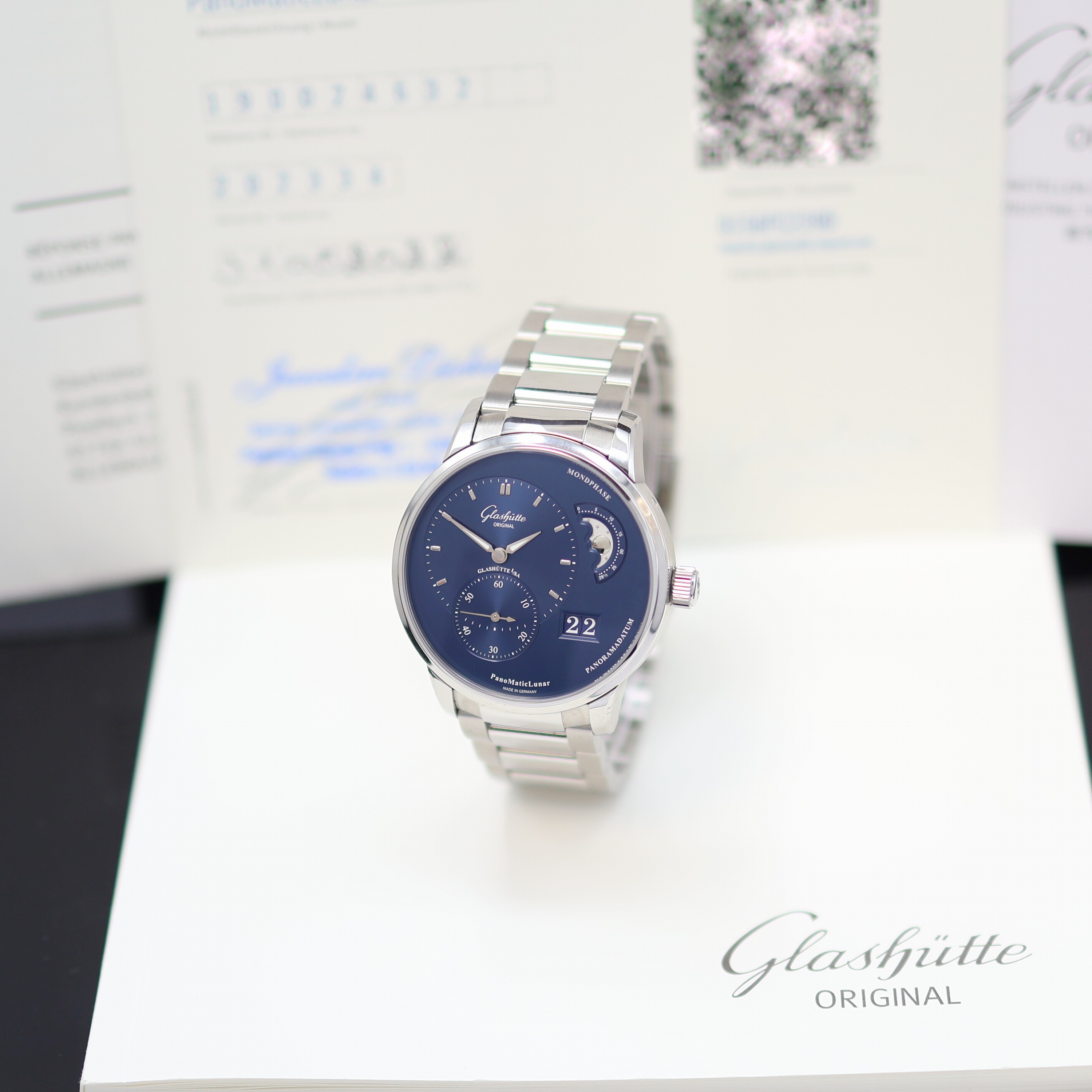 Image 27169013 - GLASHÜTTE ORIGINAL PanoMaticLunar Referenz 1-90-02-46-32-64, Automatik, beids. vergl. ...
