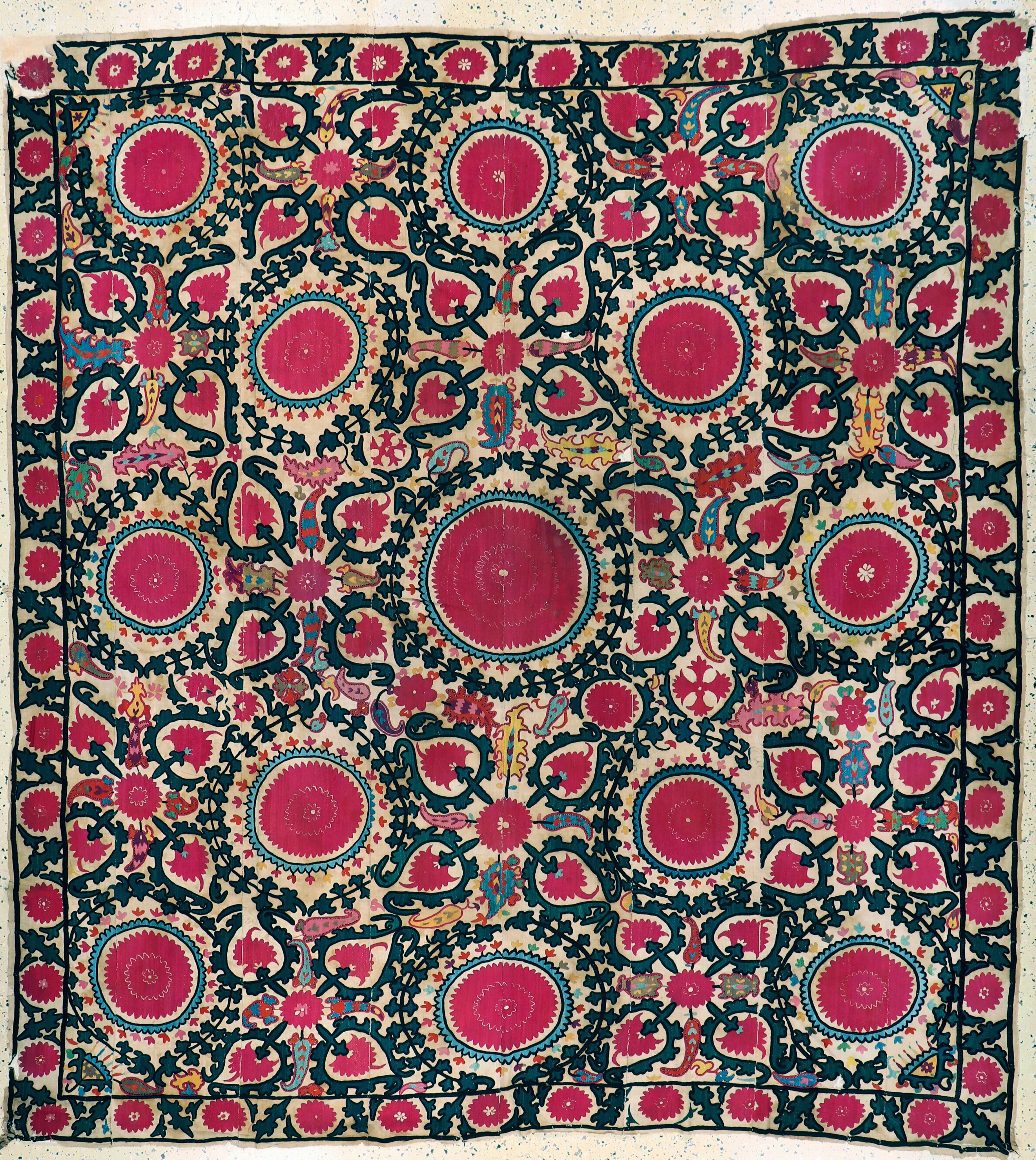 Image 27169063 - Taschkent-Susani antik, Usbekistan, 19.Jhd,Seidenstickerei auf Baumwollgewebe aus 8 ...