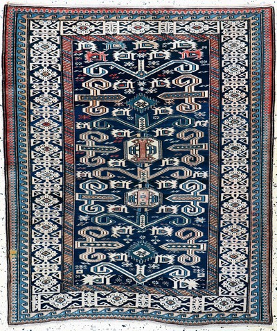 Image Shirvan antique, Caucasus, 19th century, wool on wool, approx. 120 x 100 cm, condition: 2 ...