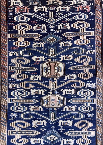 27169031c - Schirwan antik, Kaukasus, 19.Jhd, Wolle aufWolle, ca. 120 x 100 cm, EHZ: ...
