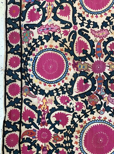27169063i - Taschkent-Susani antik, Usbekistan, 19.Jhd,Seidenstickerei auf Baumwollgewebe aus 8 ...