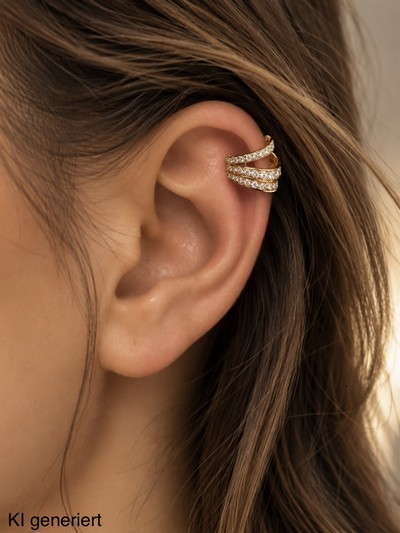 Image Ear Cuff mit Brillanten, RoséG 750/000, Brill. zus. ca. 1.24 ct feines Weiß-Weiß/si, ...