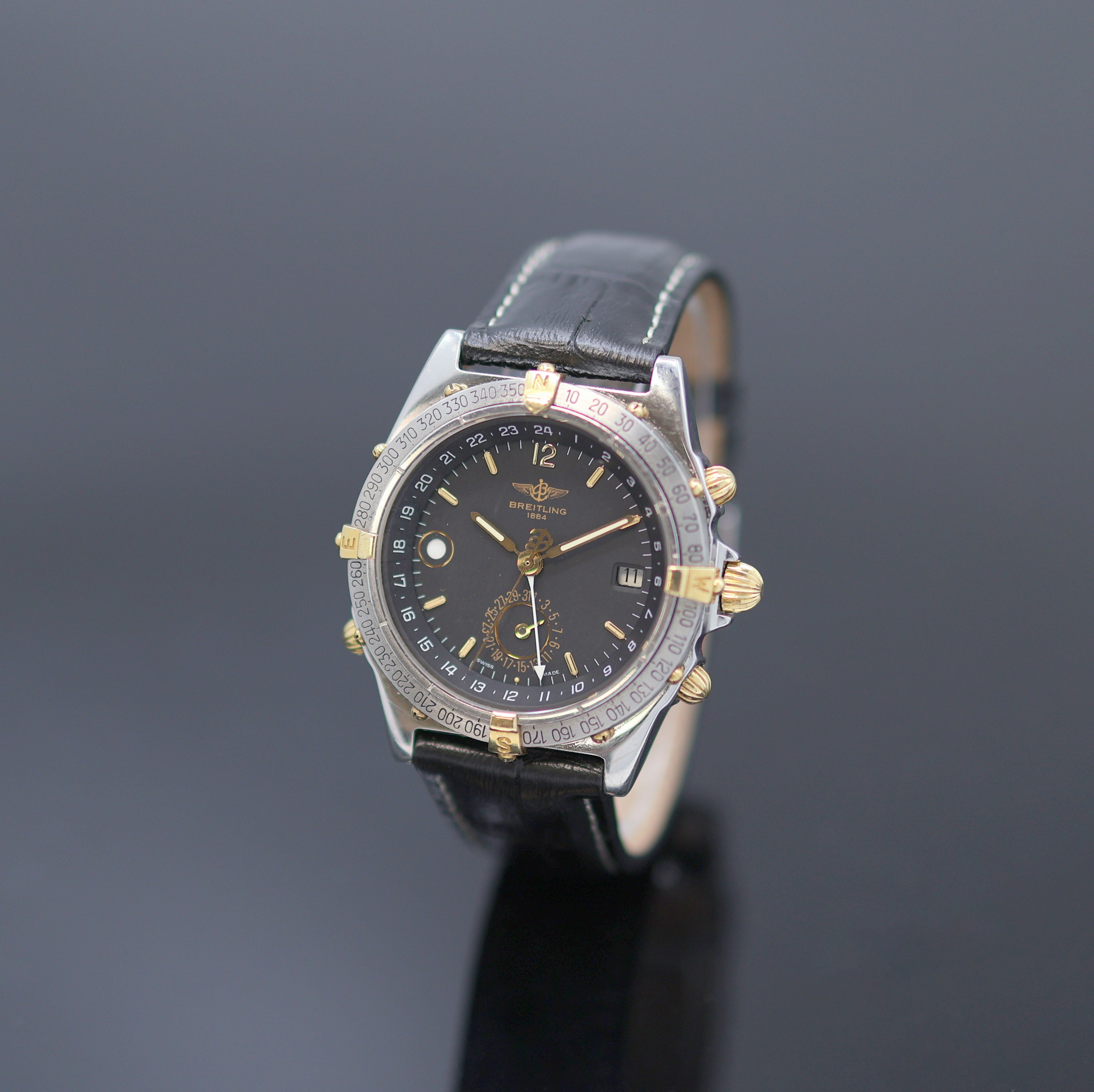 Image 27172626 - BREITLING Duograph Herrenarmbanduhr Referenz B15047, Automatik, Edelstahl/Gold, Boden u. ...